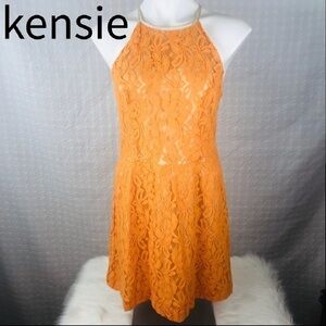 Kensie Halter Dress Layered Lace Mini